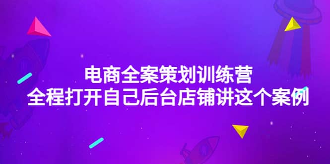 电商全案策划训练营：全程打开自己后台店铺讲这个案例（9节课时）网创吧-网创项目资源站-副业项目-创业项目-搞钱项目八海掘金网创吧