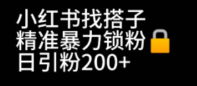 小红书找搭子暴力精准锁粉+引流日引200+精准粉网创吧-网创项目资源站-副业项目-创业项目-搞钱项目八海掘金网创吧