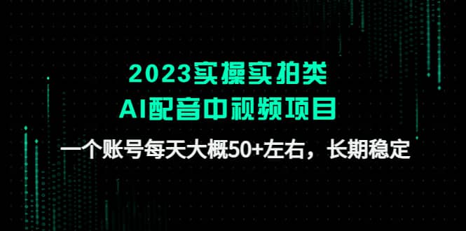 2023实操实拍类AI配音中视频项目，一个账号每天大概50+左右，长期稳定网创吧-网创项目资源站-副业项目-创业项目-搞钱项目八海掘金网创吧