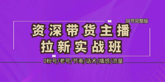 资深·带货主播拉新实战班，0粉号/老号/节奏/话术/播感/流量-38节完整版网创吧-网创项目资源站-副业项目-创业项目-搞钱项目八海掘金网创吧