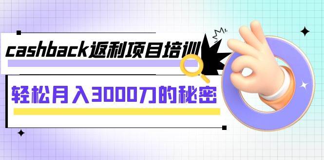 cashback返利项目培训：轻松月入3000刀的秘密（8节课）网创吧-网创项目资源站-副业项目-创业项目-搞钱项目八海掘金网创吧