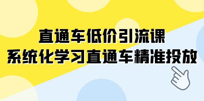 直通车-低价引流课，系统化学习直通车精准投放（14节课）网创吧-网创项目资源站-副业项目-创业项目-搞钱项目八海掘金网创吧