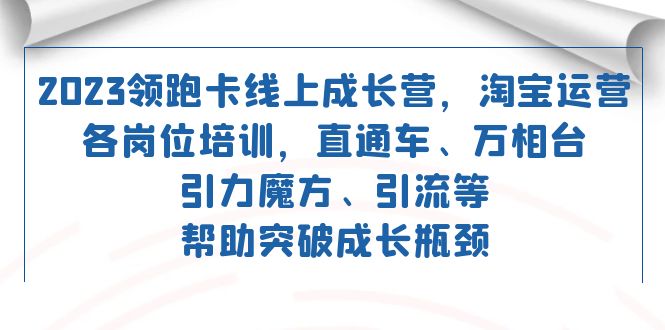 2023领跑·卡 线上成长营 淘宝运营各岗位培训 直通车 万相台 引力魔方 引流网创吧-网创项目资源站-副业项目-创业项目-搞钱项目八海掘金网创吧