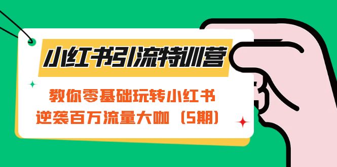 小红书引流特训营-第5期：教你零基础玩转小红书，逆袭百万流量大咖网创吧-网创项目资源站-副业项目-创业项目-搞钱项目八海掘金网创吧