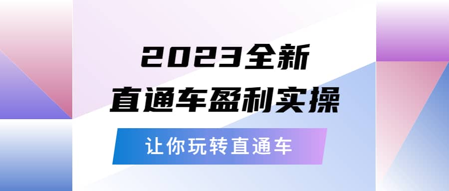 2023全新直通车·盈利实操：从底层，策略到搭建，让你玩转直通车网创吧-网创项目资源站-副业项目-创业项目-搞钱项目八海掘金网创吧