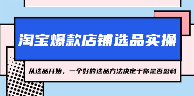 淘宝爆款店铺选品实操，2023从选品开始，一个好的选品方法决定于你是否盈利网创吧-网创项目资源站-副业项目-创业项目-搞钱项目八海掘金网创吧