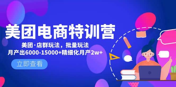 美团电商特训营：美团·店群玩法，无脑铺货网创吧-网创项目资源站-副业项目-创业项目-搞钱项目八海掘金网创吧