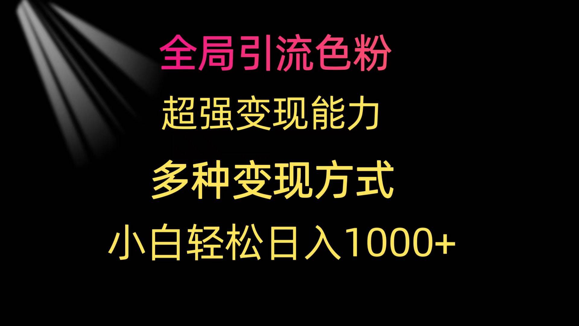 全局引流色粉 超强变现能力 多种变现方式 小白轻松日入1000+网创吧-网创项目资源站-副业项目-创业项目-搞钱项目八海掘金网创吧