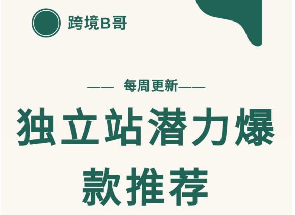 【跨境B哥】独立站潜力爆款选品推荐，测款出单率高达百分之80（每周更新）网创吧-网创项目资源站-副业项目-创业项目-搞钱项目八海掘金网创吧