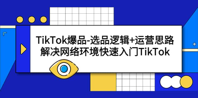 TikTok爆品-选品逻辑+运营思路：解决网络环境快速入门TikTok网创吧-网创项目资源站-副业项目-创业项目-搞钱项目八海掘金网创吧