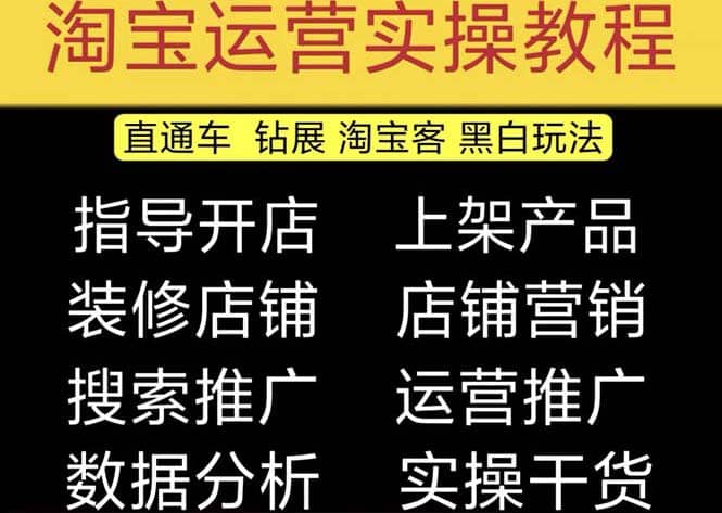 2023淘宝开店教程0基础到高级全套视频网店电商运营培训教学课程（2月更新）网创吧-网创项目资源站-副业项目-创业项目-搞钱项目八海掘金网创吧