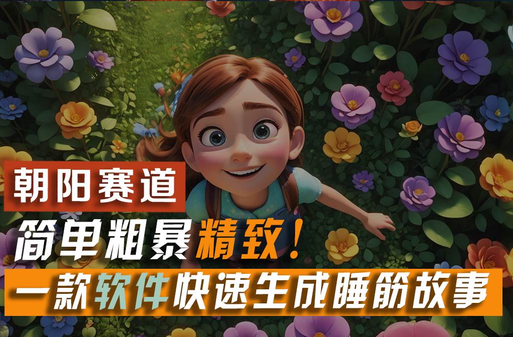 利用一款软件5分钟一条爆款睡前故事，简单粗暴精致！小白月入2w+网创吧-网创项目资源站-副业项目-创业项目-搞钱项目八海掘金网创吧