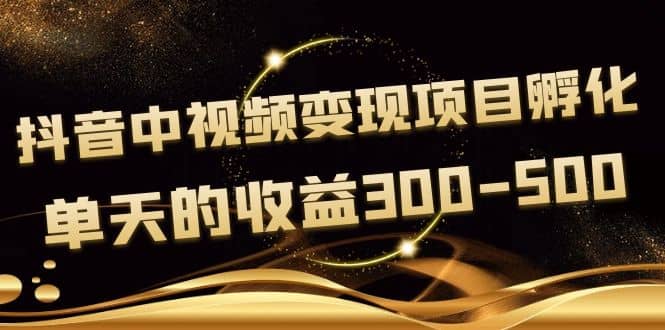 黄岛主《抖音中视频变现项目孵化》单天的收益300-500 操作简单粗暴网创吧-网创项目资源站-副业项目-创业项目-搞钱项目八海掘金网创吧