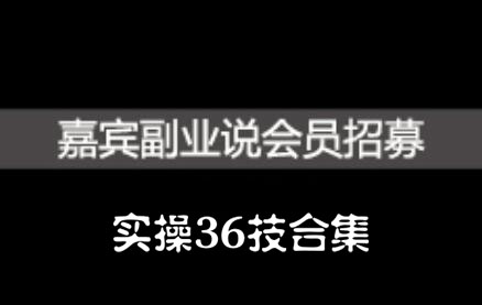嘉宾副业说实操36技合集，价值1380元网创吧-网创项目资源站-副业项目-创业项目-搞钱项目八海掘金网创吧