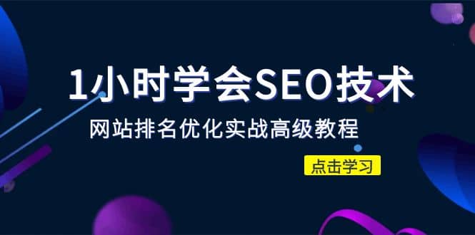 1小时学会SEO技术 网站排名优化实战高级教程-秒杀市面95%收费几千的SEO教程网创吧-网创项目资源站-副业项目-创业项目-搞钱项目八海掘金网创吧