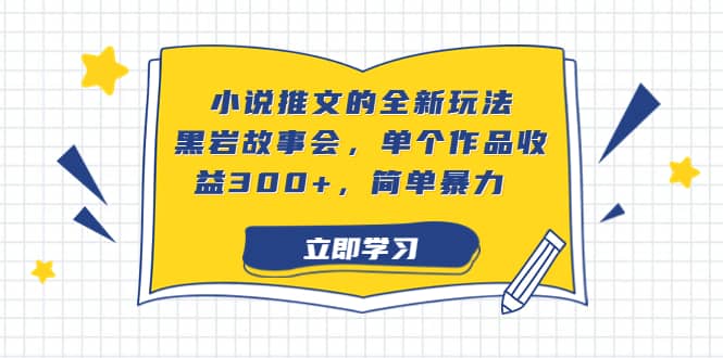 小说推文的全新玩法，黑岩故事会，单个作品收益300+，简单暴力网创吧-网创项目资源站-副业项目-创业项目-搞钱项目八海掘金网创吧