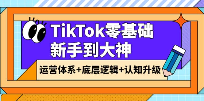 TikTok零基础新手到大神：运营体系+底层逻辑+认知升级（9节系列课）网创吧-网创项目资源站-副业项目-创业项目-搞钱项目八海掘金网创吧