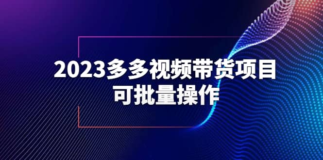 2023多多视频带货项目，可批量操作【保姆级教学】网创吧-网创项目资源站-副业项目-创业项目-搞钱项目八海掘金网创吧