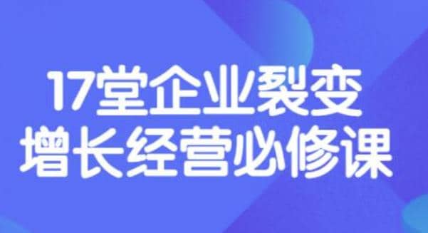 《盈利增长17堂必修课》企业裂变增长的经营智慧，带你了解增长的本质网创吧-网创项目资源站-副业项目-创业项目-搞钱项目八海掘金网创吧
