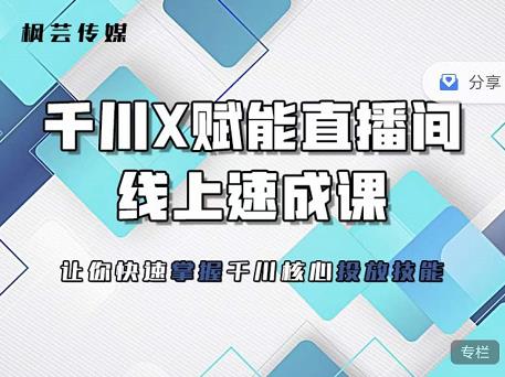 枫芸传媒-线上千川提升课，提升千川认知，提升千川投放效果网创吧-网创项目资源站-副业项目-创业项目-搞钱项目八海掘金网创吧