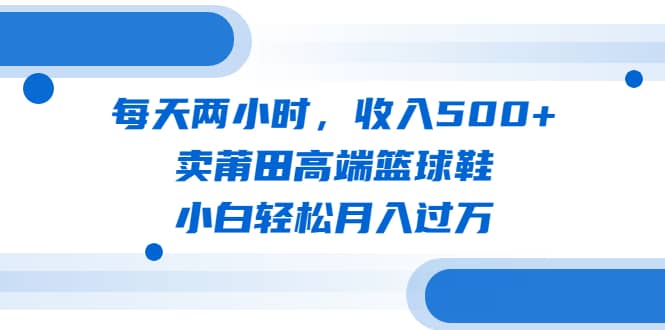 每天两小时，收入500+，卖莆田高端篮球鞋，小白轻松月入过万（教程+素材）网创吧-网创项目资源站-副业项目-创业项目-搞钱项目八海掘金网创吧