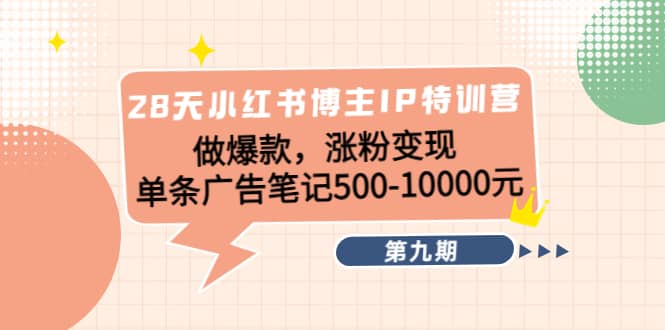 28天小红书博主IP特训营《第9期》网创吧-网创项目资源站-副业项目-创业项目-搞钱项目八海掘金网创吧