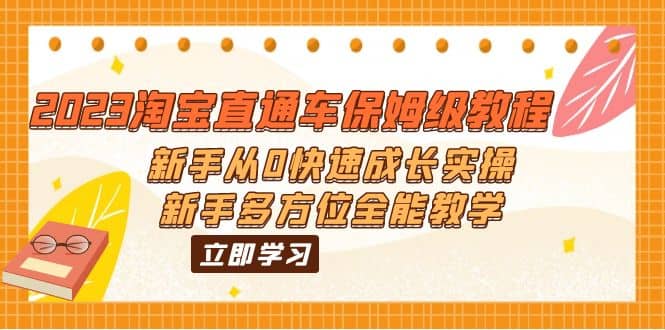 2023淘宝直通车保姆级教程：新手从0快速成长实操，新手多方位全能教学网创吧-网创项目资源站-副业项目-创业项目-搞钱项目八海掘金网创吧