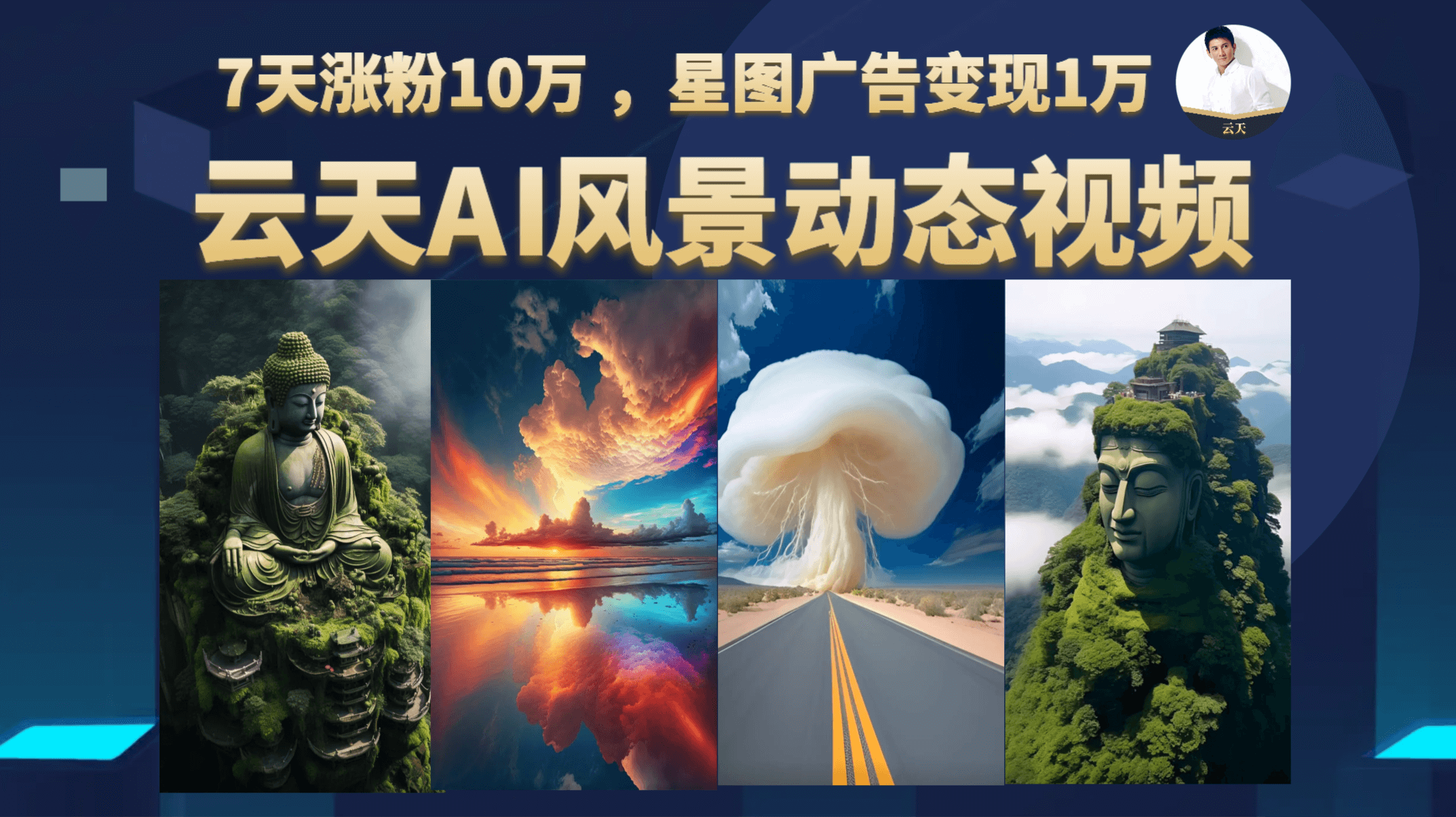 云天AI风景动图视频制作，7天涨粉10万 ，星图广告变现1万网创吧-网创项目资源站-副业项目-创业项目-搞钱项目八海掘金网创吧