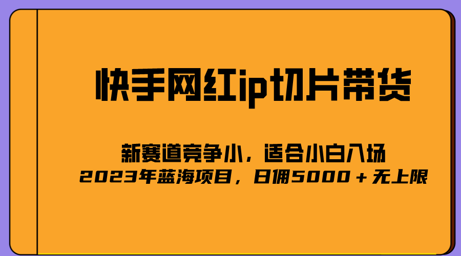 2023爆火的快手网红IP切片，号称日佣5000＋的蓝海项目，二驴的独家授权网创吧-网创项目资源站-副业项目-创业项目-搞钱项目八海掘金网创吧