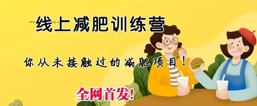 线上减肥训练营，足不出户，仅靠拉几个社群，发几条朋友圈，就可以月实现入五位【揭秘】网创吧-网创项目资源站-副业项目-创业项目-搞钱项目八海掘金网创吧