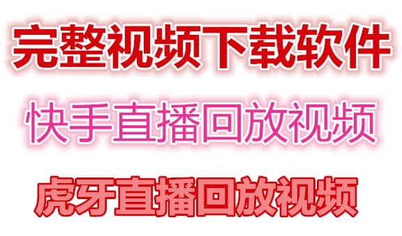 快手直播回放视频/虎牙直播回放视频完整下载(电脑软件+视频教程)网创吧-网创项目资源站-副业项目-创业项目-搞钱项目八海掘金网创吧
