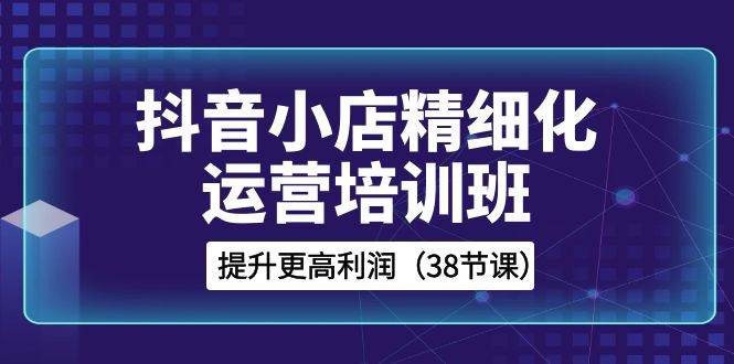 抖音小店-精细化运营培训班，提升更高利润（38节课）网创吧-网创项目资源站-副业项目-创业项目-搞钱项目八海掘金网创吧