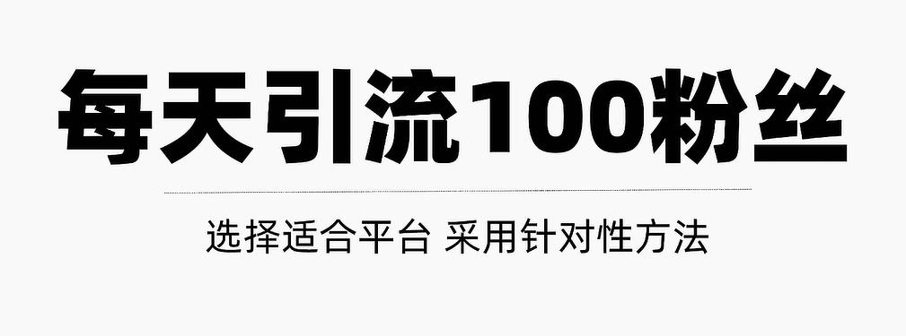 只需要做好这几步，就能让你每天轻松获得100+精准粉丝的方法！【视频教程】网创吧-网创项目资源站-副业项目-创业项目-搞钱项目八海掘金网创吧