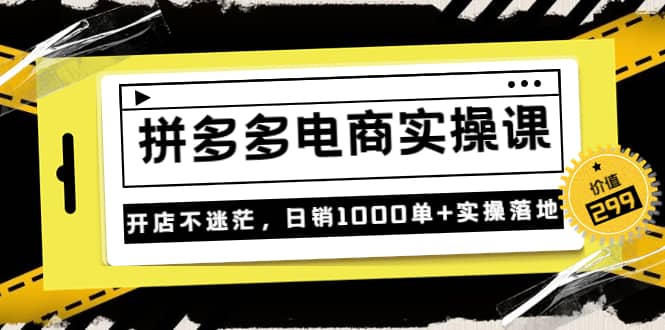 《拼多多电商实操课》开店不迷茫，日销1000单+实操落地（价值299元）网创吧-网创项目资源站-副业项目-创业项目-搞钱项目八海掘金网创吧