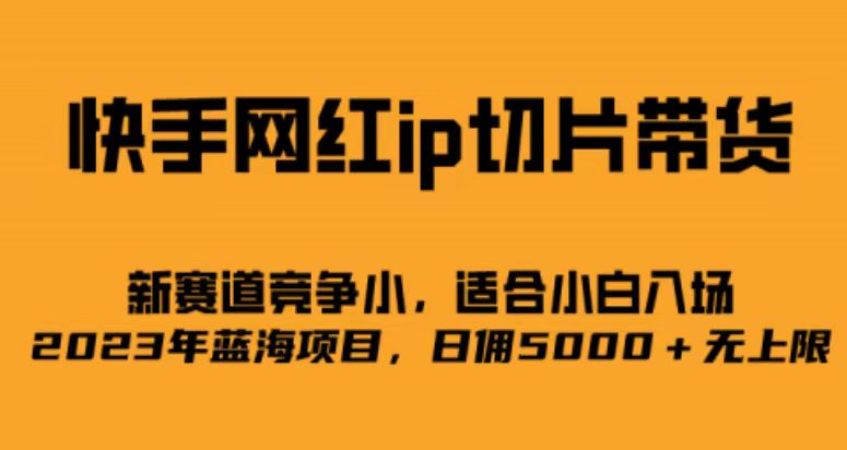 快手网红ip切片新赛道，竞争小事，适合小白 2023蓝海项目网创吧-网创项目资源站-副业项目-创业项目-搞钱项目八海掘金网创吧