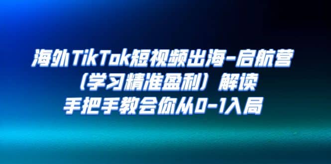 海外TikTok短视频出海-启航营（学习精准盈利）解读，手把手教会你从0-1入局网创吧-网创项目资源站-副业项目-创业项目-搞钱项目八海掘金网创吧