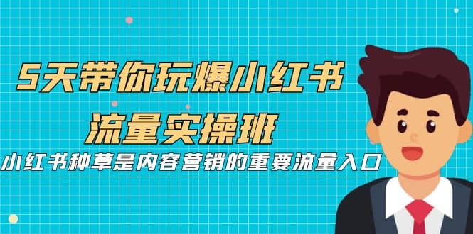 5天带你玩爆小红书流量实操班，小红书种草是内容营销的重要流量入口网创吧-网创项目资源站-副业项目-创业项目-搞钱项目八海掘金网创吧