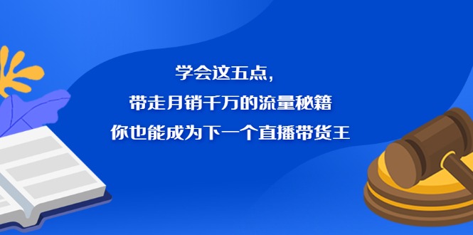 学会这五点，带走月销千万的流量秘籍，你也能成为下一个直播带货王网创吧-网创项目资源站-副业项目-创业项目-搞钱项目八海掘金网创吧
