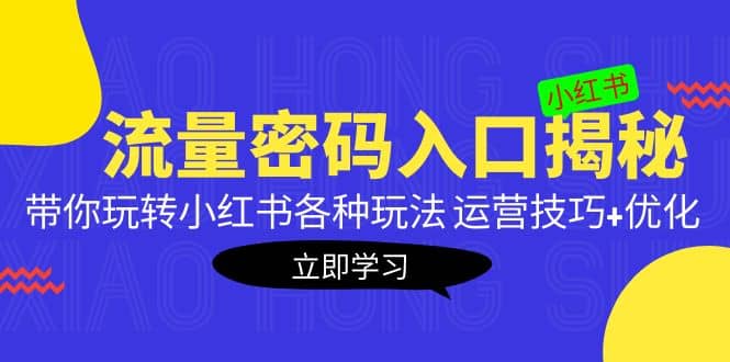小红书流量密码入口揭秘：带你玩转小红书各种玩法 运营技巧+优化网创吧-网创项目资源站-副业项目-创业项目-搞钱项目八海掘金网创吧