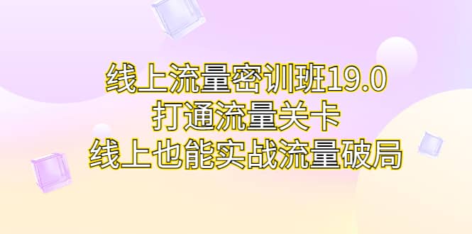 线上流量密训班19.0，打通流量关卡，线上也能实战流量破局网创吧-网创项目资源站-副业项目-创业项目-搞钱项目八海掘金网创吧
