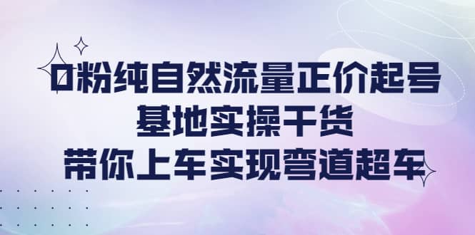 0粉纯自然流量正价起号基地实操干货，带你上车实现弯道超车网创吧-网创项目资源站-副业项目-创业项目-搞钱项目八海掘金网创吧