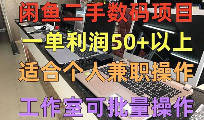 闲鱼二手数码项目，个人副业低保收入，工作室批量放大操作网创吧-网创项目资源站-副业项目-创业项目-搞钱项目八海掘金网创吧