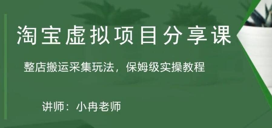 淘宝虚拟整店搬运采集玩法分享课：整店搬运采集玩法，保姆级实操教程网创吧-网创项目资源站-副业项目-创业项目-搞钱项目八海掘金网创吧