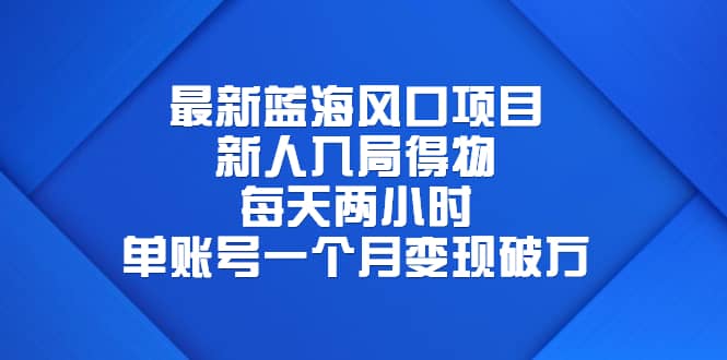 最新蓝海风口项目，新人入局得物，每天两小时，单账号一个月变现破万网创吧-网创项目资源站-副业项目-创业项目-搞钱项目八海掘金网创吧
