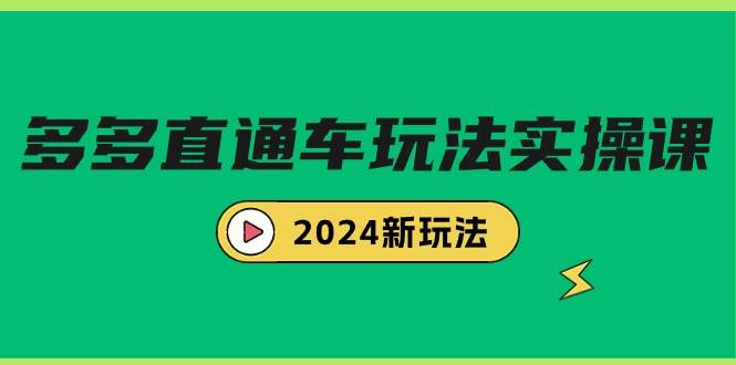 多多直通车玩法实战课，2024新玩法（7节课）网创吧-网创项目资源站-副业项目-创业项目-搞钱项目八海掘金网创吧