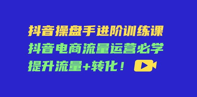 抖音操盘手进阶训练课：抖音电商流量运营必学，提升流量+转化网创吧-网创项目资源站-副业项目-创业项目-搞钱项目八海掘金网创吧