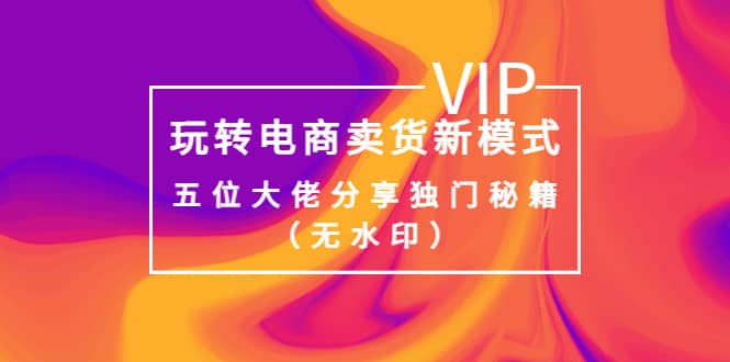 某收费培训：玩转电商卖货新模式，五位大佬分享独门秘籍（无水印）网创吧-网创项目资源站-副业项目-创业项目-搞钱项目八海掘金网创吧