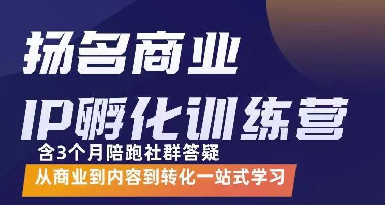 杨名商业IP孵化训练营，从商业到内容到转化一站式学 价值5980元网创吧-网创项目资源站-副业项目-创业项目-搞钱项目八海掘金网创吧