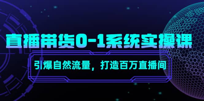 直播带货0-1系统实操课，引爆自然流量，打造百万直播间网创吧-网创项目资源站-副业项目-创业项目-搞钱项目八海掘金网创吧