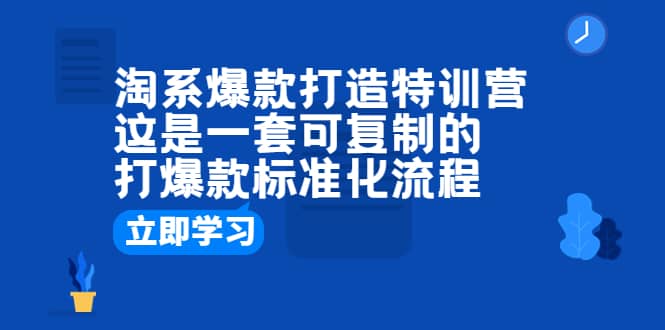 淘系爆款打造特训营：这是一套可复制的打爆款标准化流程网创吧-网创项目资源站-副业项目-创业项目-搞钱项目八海掘金网创吧